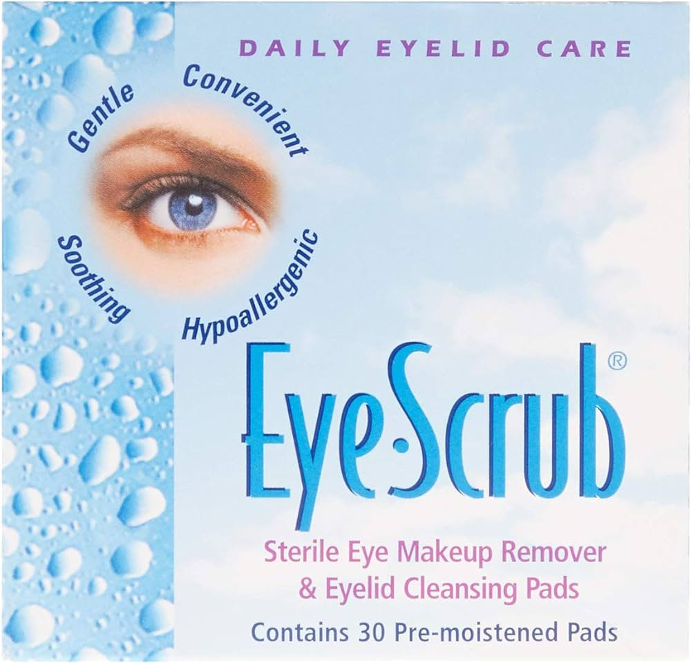 Daily Eyelid Care Eye Scrub Sterile Eye Makeup Remover Pads, 30 Ea